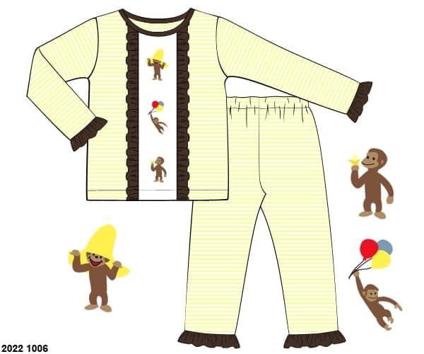 RTS: Book Lounge- Monkey Girls Knit 2pc Set