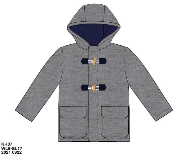 RTS: Wool Coats- Boys Gray Peacoat