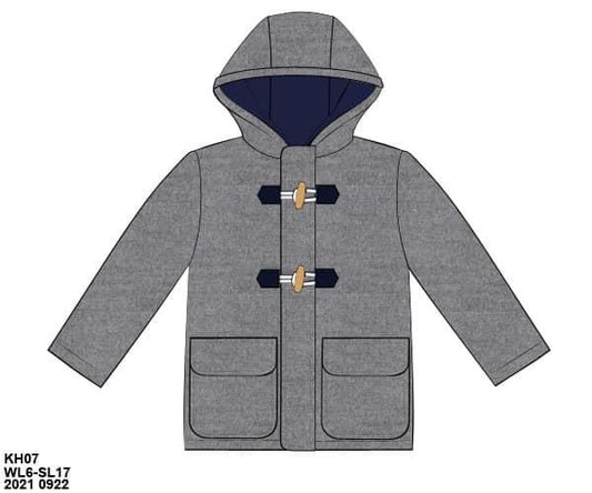 RTS: Wool Coats- Boys Gray Peacoat