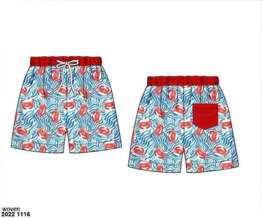 RTS: Crab Swim- Boys Woven Traditional Swim Shorts