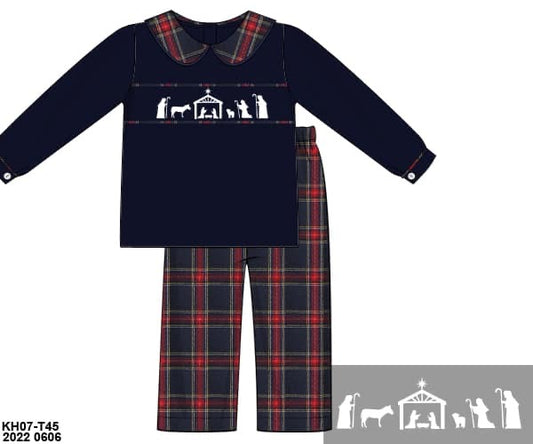 RTS: A Child is Born- Boys Smocked Pant Set
