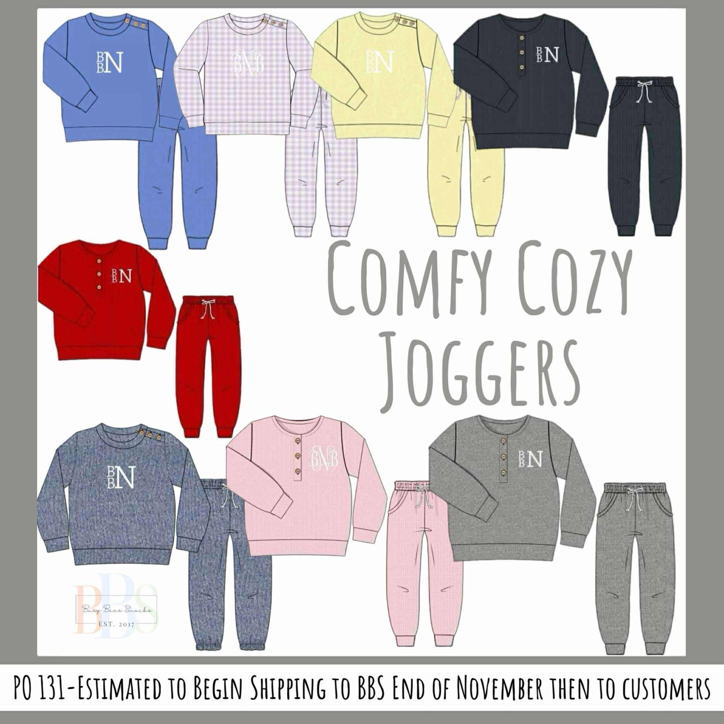 RTS: Comfy Cozy Joggers- Smoky Blue Sweater Jogger Set