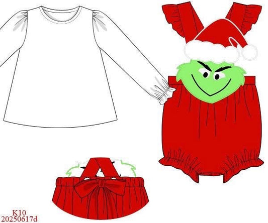 RTS: Mean One- Girls 2pc Knit Appliqué Bubble