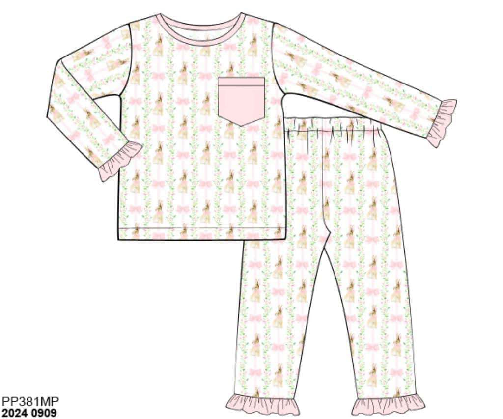 RTS: Easter Lounge- Bunny Grove Girls 2pc Knit Set