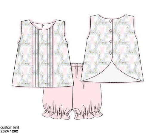 RTS: Chandler Bows- Girls Knit Bubble Short Set