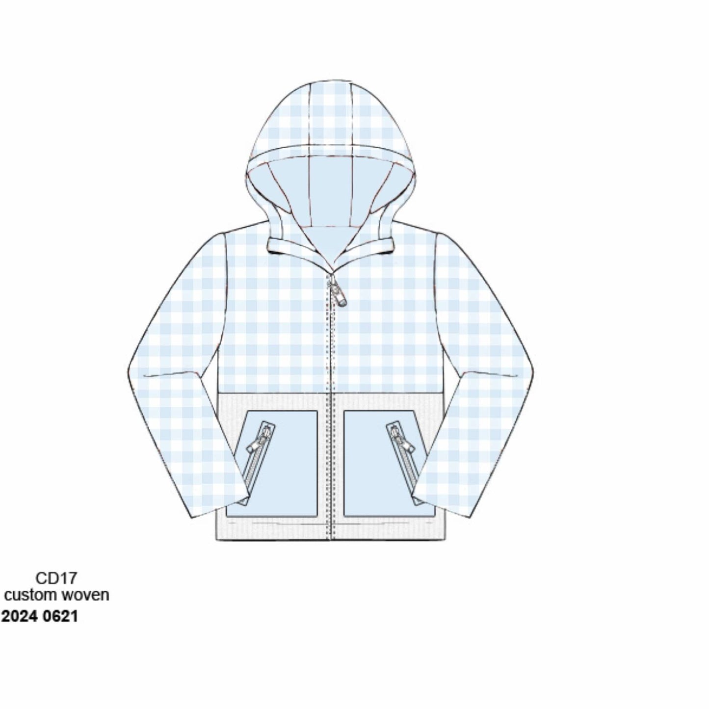 RTS: Windbreakers- Boys Asher Blue Gingham Jacket