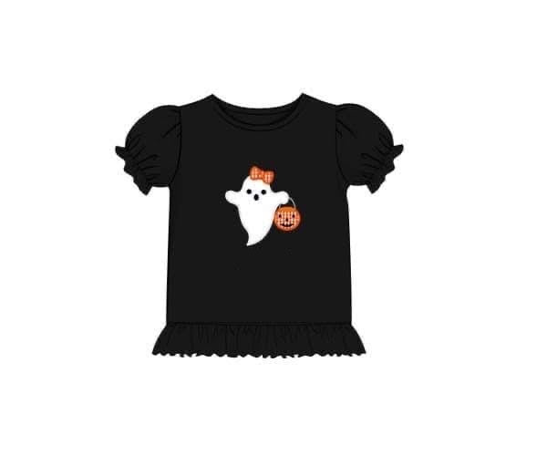 RTS: Halloween Shirt Only- Trick-or-Treat Ghost Girls Shirt (No Monogram)