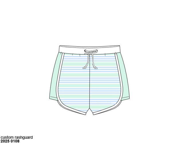 RTS: Blakely Floral & Collin Stripes- Boys Striped Woven Swim Shorties