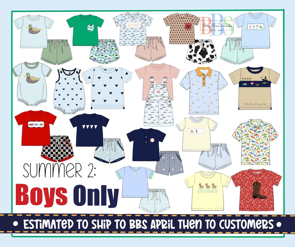 Pre Order 152: Boys Only- Watercolor Dinos Knit Shortie Set