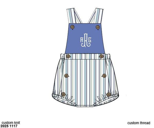 Pre Order 137: Petals and Pinstripes- Boys Knit Sunsuit