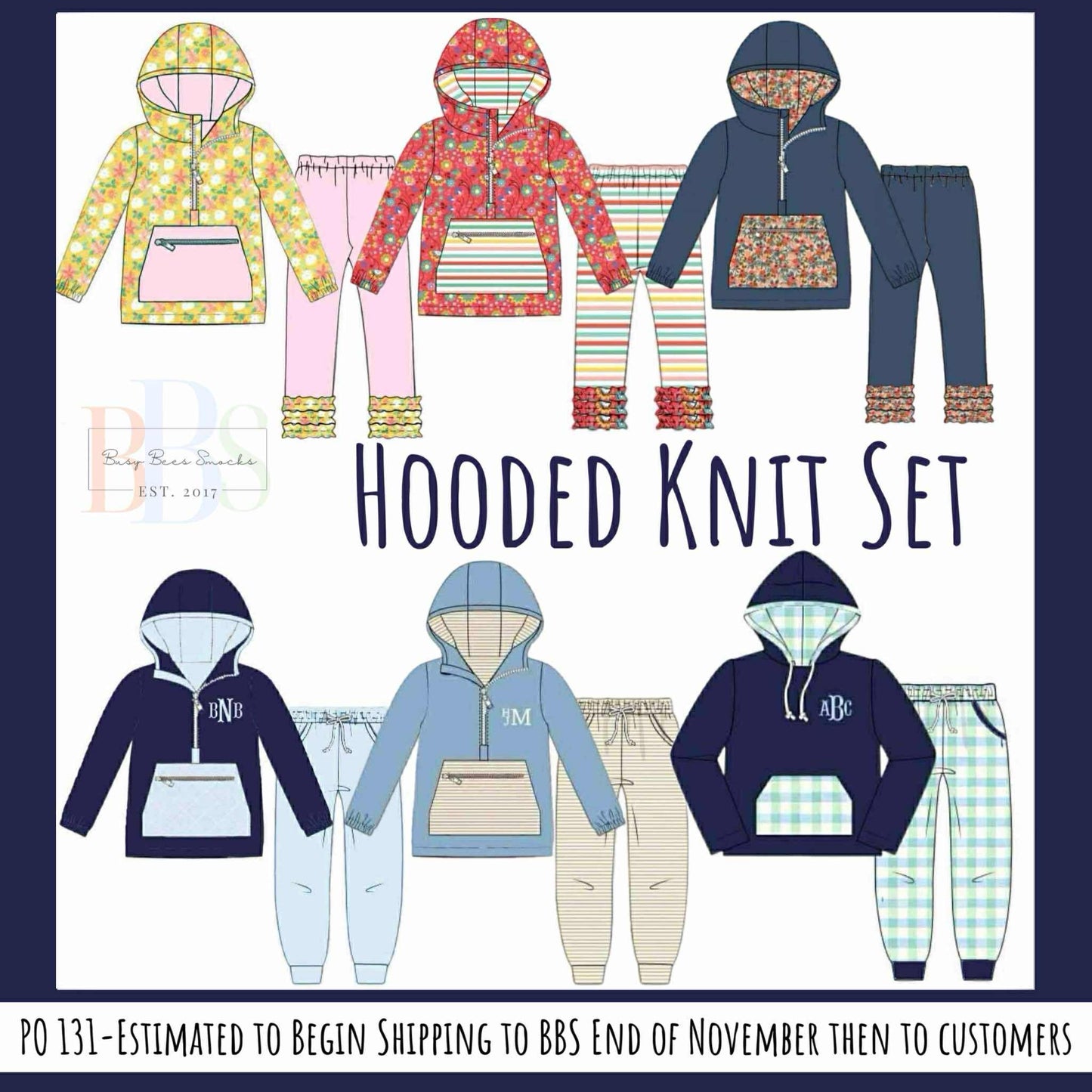 RTS: Knit Hoodie Sets- Poppy Floral