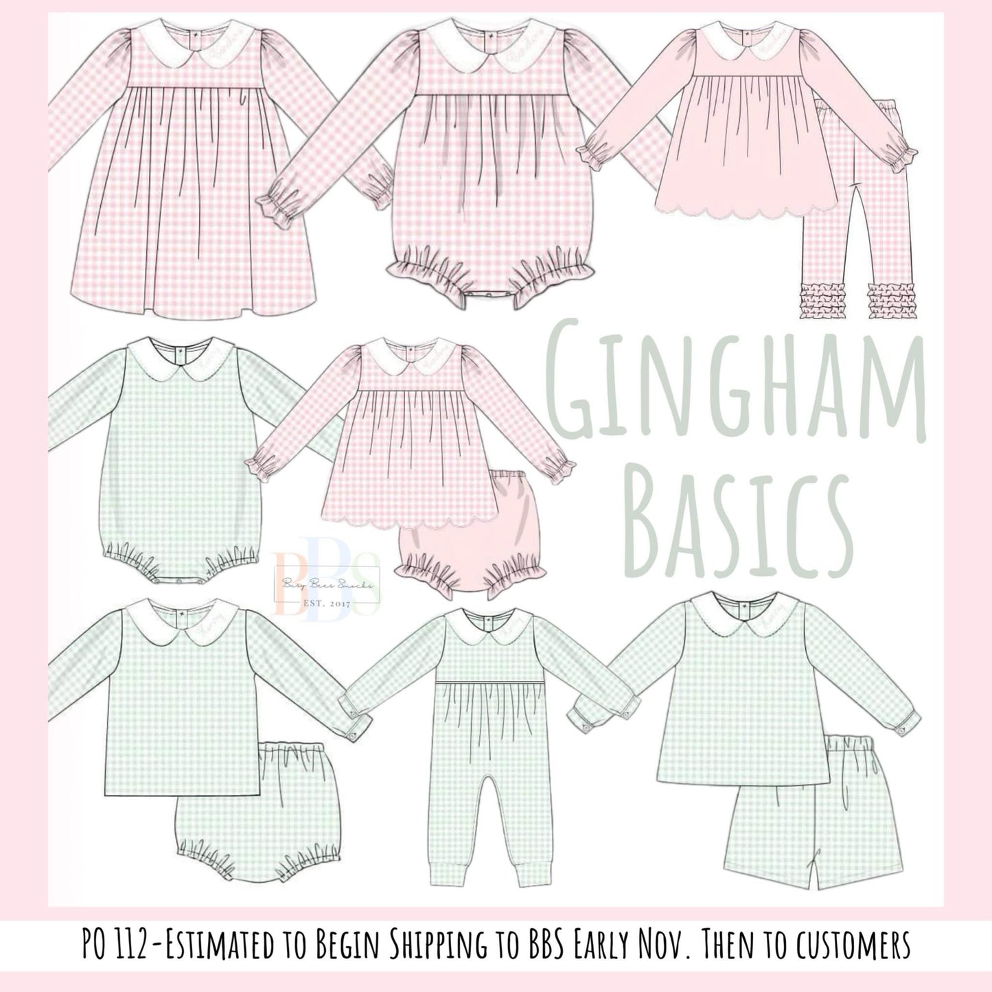 RTS: Gingham Basics- Girls Knit Legging Set