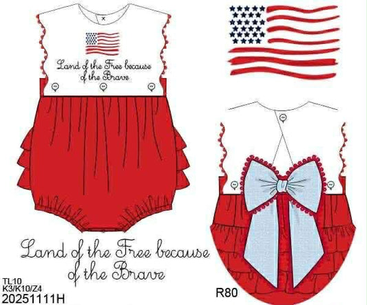Pre Order 137: Land of the Free- Girls Knit Bubble
