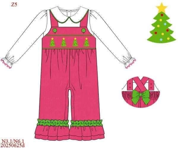 RTS: Corduroy Trees- Girls 2pc Romper