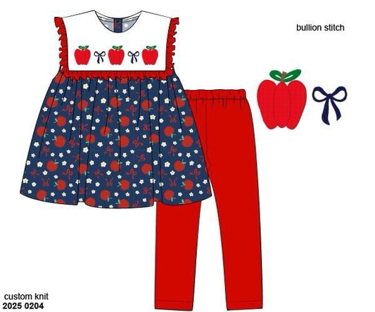 RTS: Lae Lae's Apples- Girls Knit Legging Set