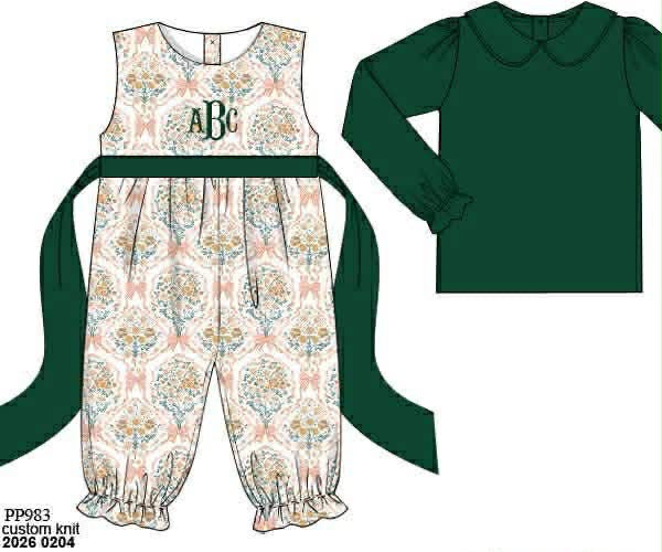 RTS: Fall Fancy- Girls Woven 2pc Romper