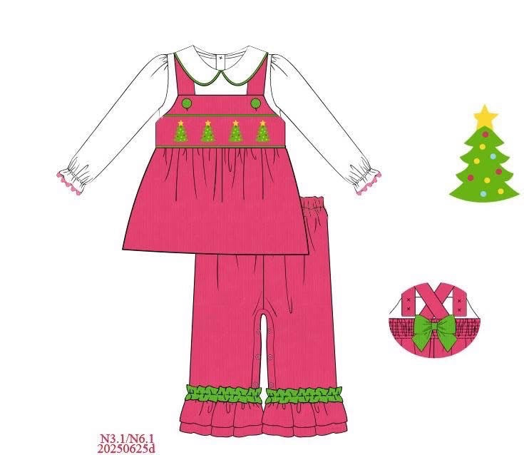 RTS: Corduroy Trees- Girls 3pc Pant Set