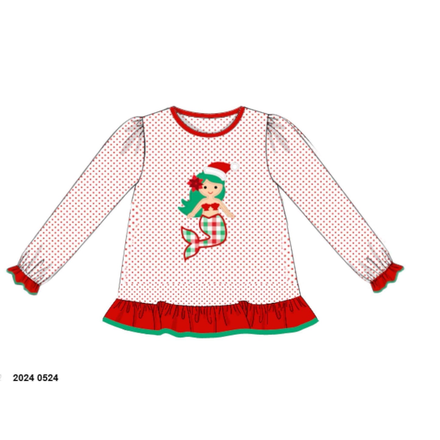 RTS: 25 Days of Christmas- Girls Mermaid Knit Shirt