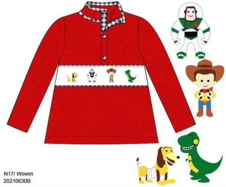 Customer Choice Pre Order 1: Boys Smocked Toys Fleece Pullover