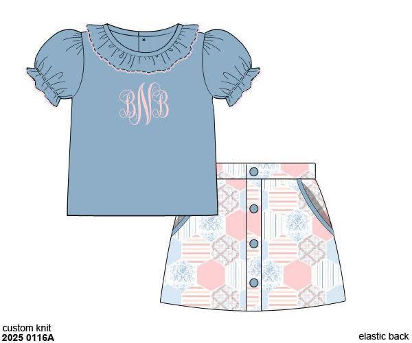 Customer Choice Pre Order 1: Girls Palmer Patches Knit Skort Set