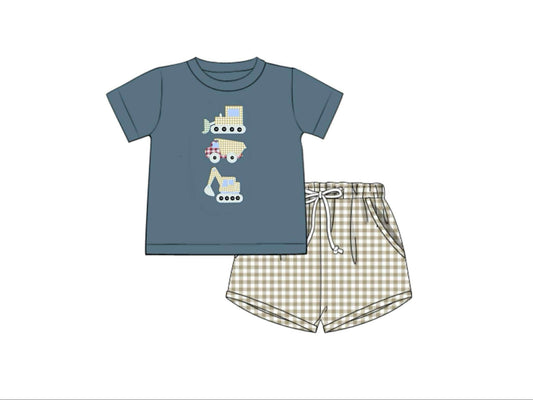 RTS: Fall Construction- Boys Knit Shortie Set