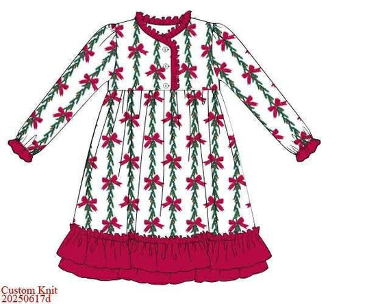 RTS: Garland Bows- Girls Knit Gown