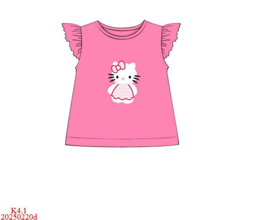 Customer Choice Pre Order 1: Girls Kitty Appliqué Shirt
