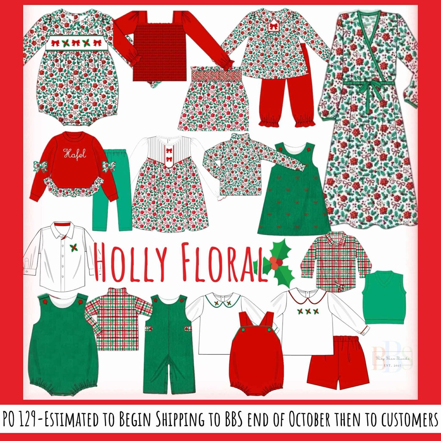 RTS: Holly Floral- Girls 2pc Embroidered Dress