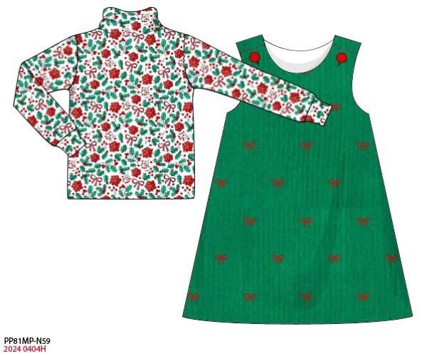 RTS: Holly Floral- Girls 2pc Embroidered Dress