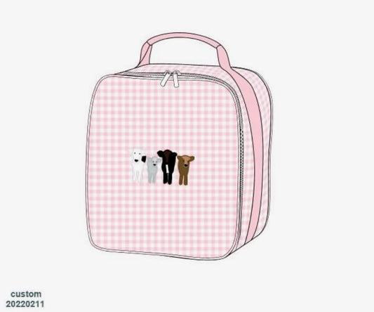 Customer Choice Pre Order 1: Girls Cow Appliqué Lunchbox