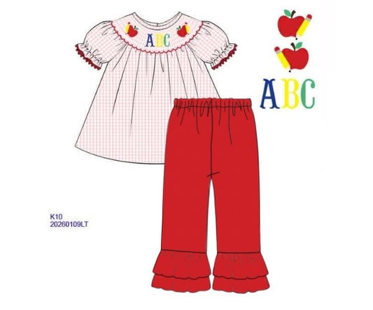 Pre Order 139: ABC, 123- Girls Knit Pant Set