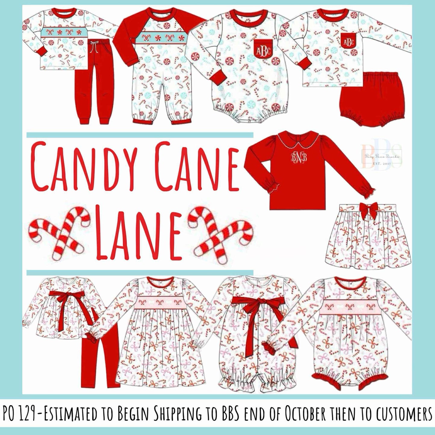 RTS: Candy Cane Lane- Girls Knit Legging Set