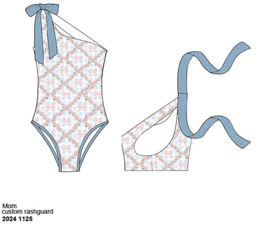 RTS: Bradford Bows- Mom 1pc Rash Guard Swim