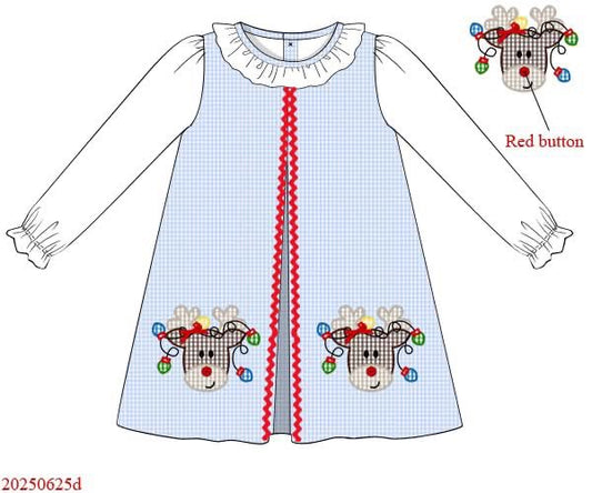 RTS: Ric-Rac Rudolph- Girls 2pc Dress