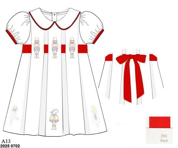 RTS: Nutcracker Stitch- Girls Embroidered Dress
