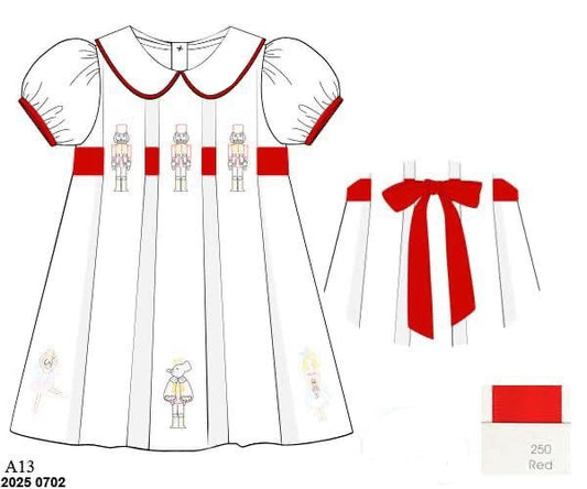 RTS: Nutcracker Stitch- Girls Embroidered Dress