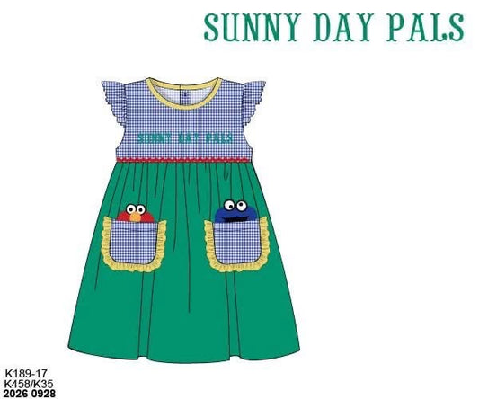 Pre Order 151: Sunny Day Friends- Girls Knit Dress