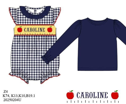 Pre Order 139: BTS Name Smocks- Ruler Girls 2pc Knit Bubble