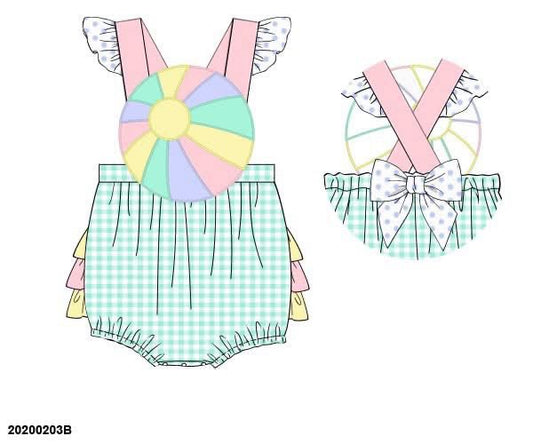 RTS: Beach Ballin'- Girls Knit Sunsuit