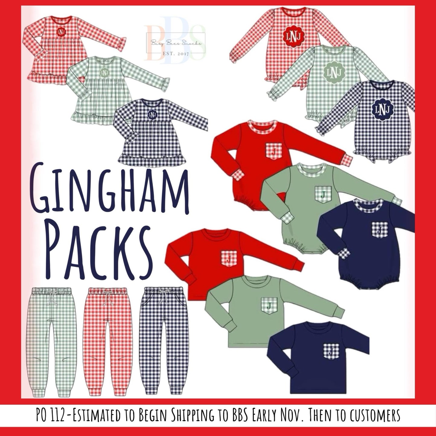 RTS: Gingham Packs- Boys Knit Shirts