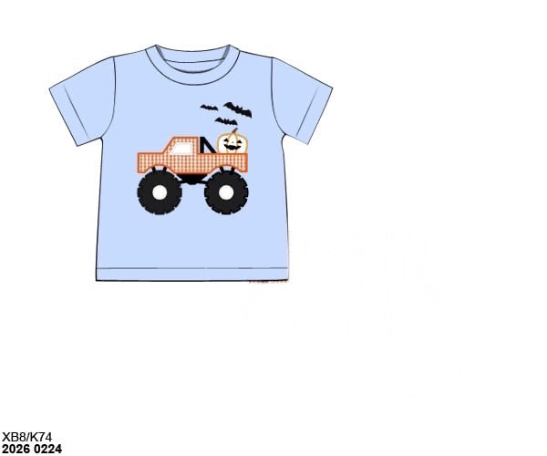 RTS: Halloween Shirt Only- Monster Truck Boys Shirt