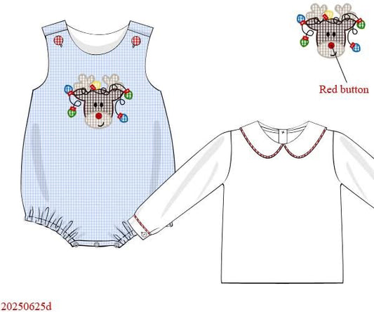 RTS: Ric-Rac Rudolph- Boys 2pc Woven Bubble
