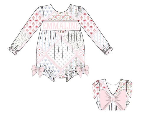Pre Order 147: Cupid Shuffle- Girls Name Smock Knit Bubble