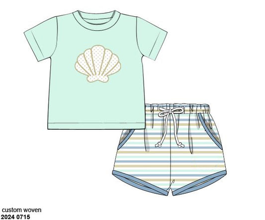RTS: Seagrove Stripe- Boys Knit Shortie Set