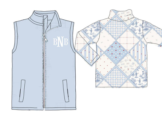Pre Order 147: Cupid Shuffle- Boys Quilted 2pc Vest Set