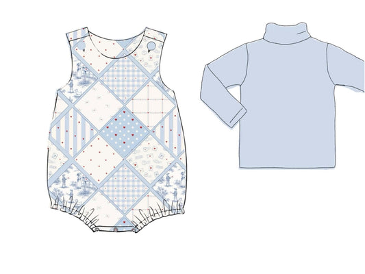 Pre Order 147: Cupid Shuffle- Boys 2pc Knit Bubble