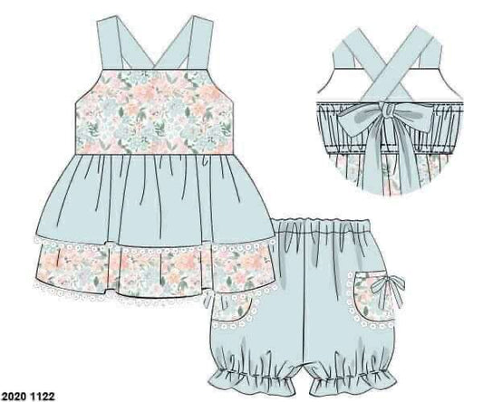 Pre Order 133: Finlee Flashback- Girls Knit Bubble Short Set