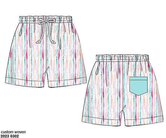 RTS: Summer Octopus- Dad/Mini Woven Traditional Swim Shorts