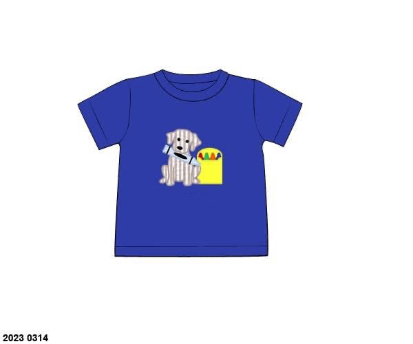 RTS: BTS Knit Shirt Only- Boys Puppy & Crayons