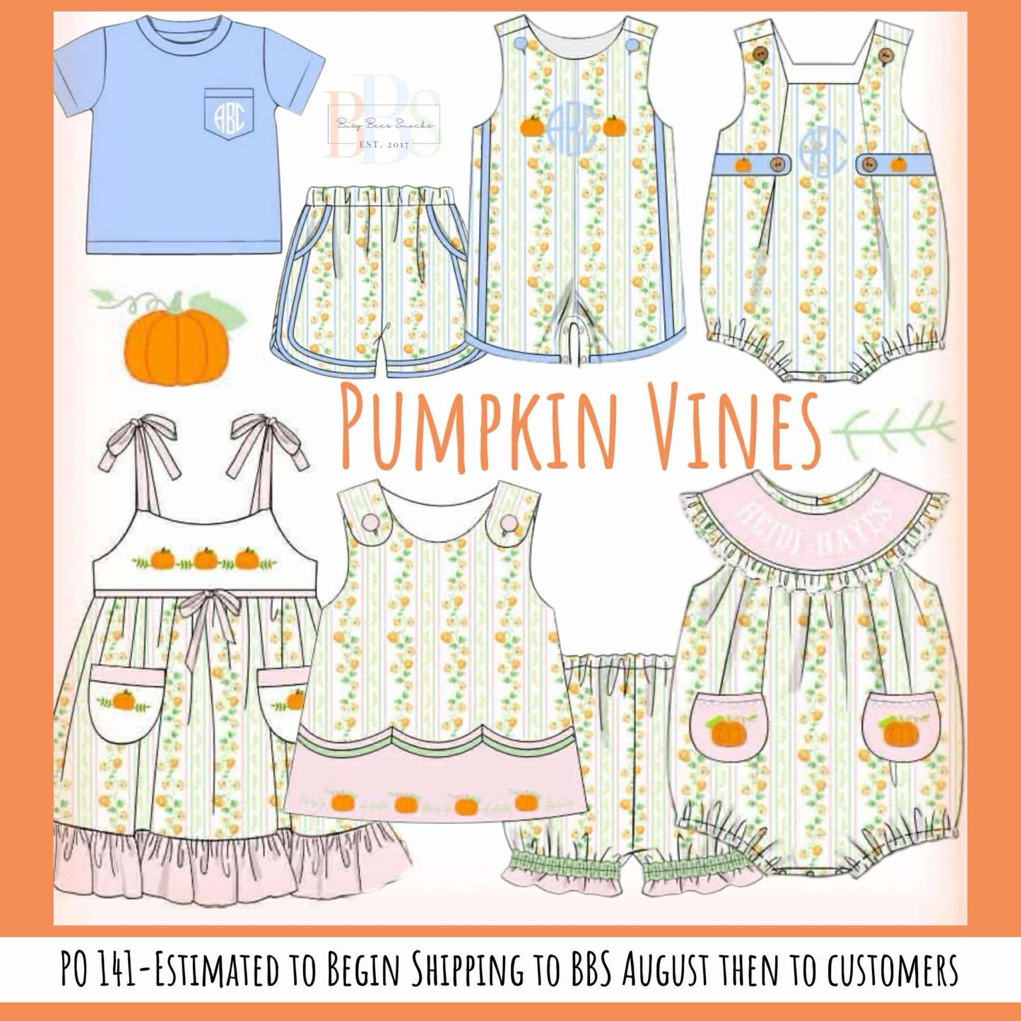 Pre Order 141: Pumpkin Vines- Boys Knit Bubble